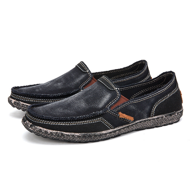 Hommes Casual Toile Loafer Chaussures Lavable à la mode Denim