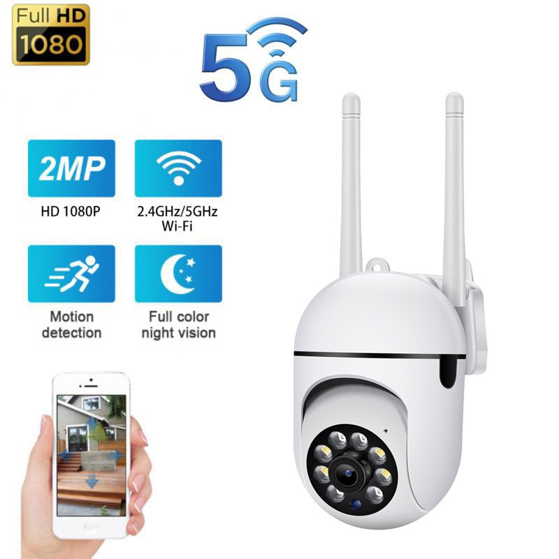 Caméra de sécurité PTZ Wi-Fi extérieure 1080P
