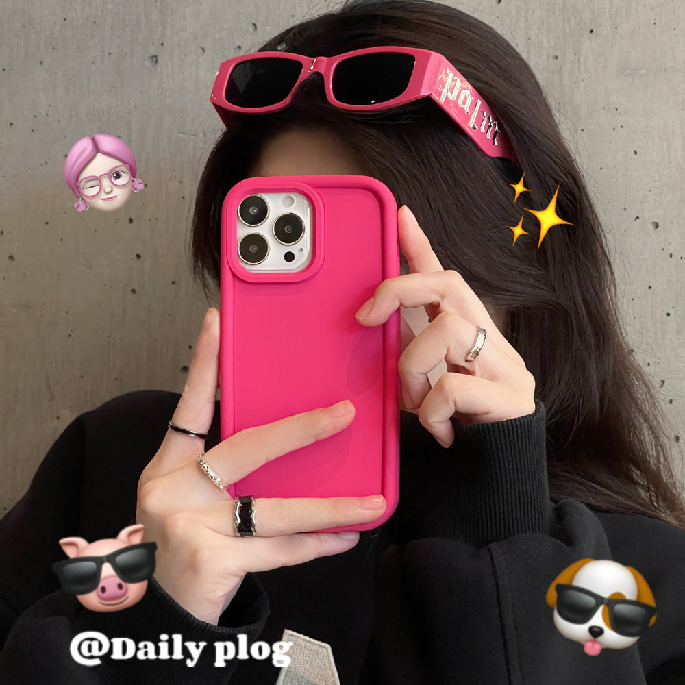Silicone Phone Case peau givrée Feeling Full-cover Solid Color Couple