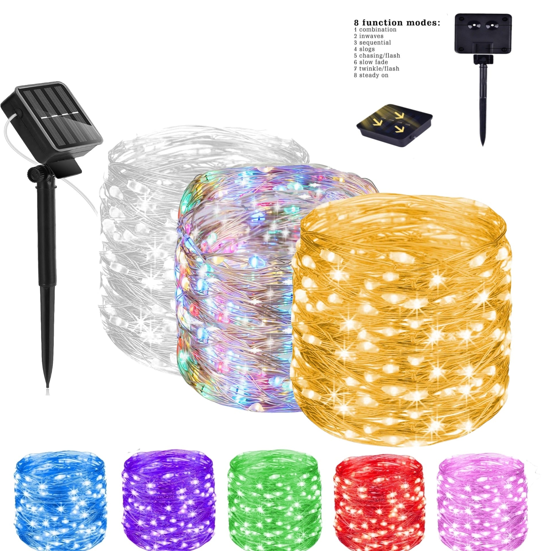 Lumières à LED en cuivre solaire