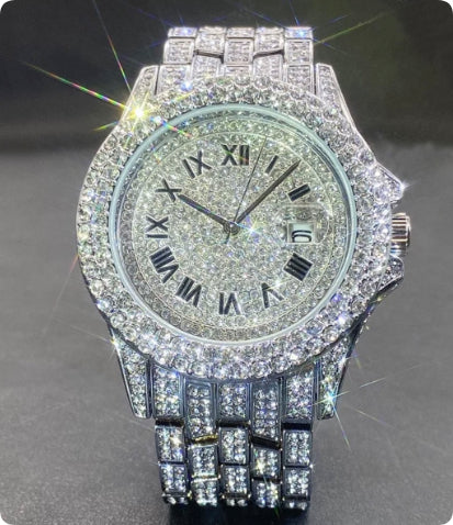 Full Diamond High End Calendrier Montres Quartz Hommes Montres Messieurs