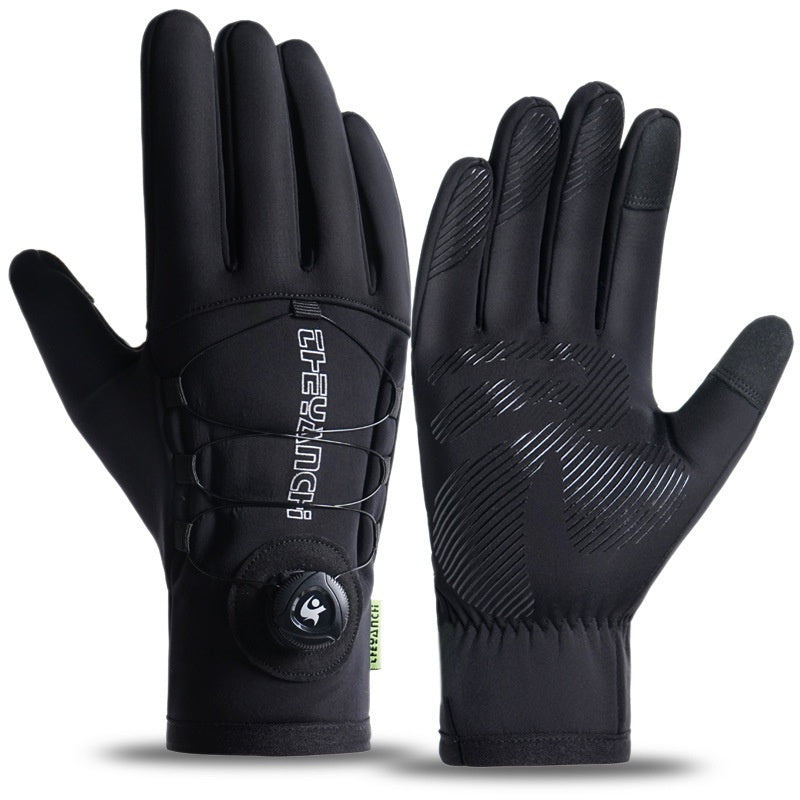 Gants de vélo pour hommes Q803 Flèche polaire doublée de polaire résistant à l'usure