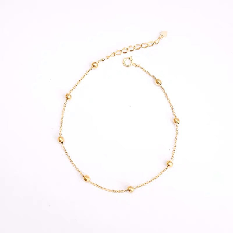 S925 Argent Sterling 14K Or plaqué Minimalist Anklet Pour les femmes
