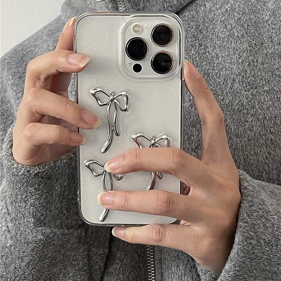 Niche fille métallique Bow cas de téléphone