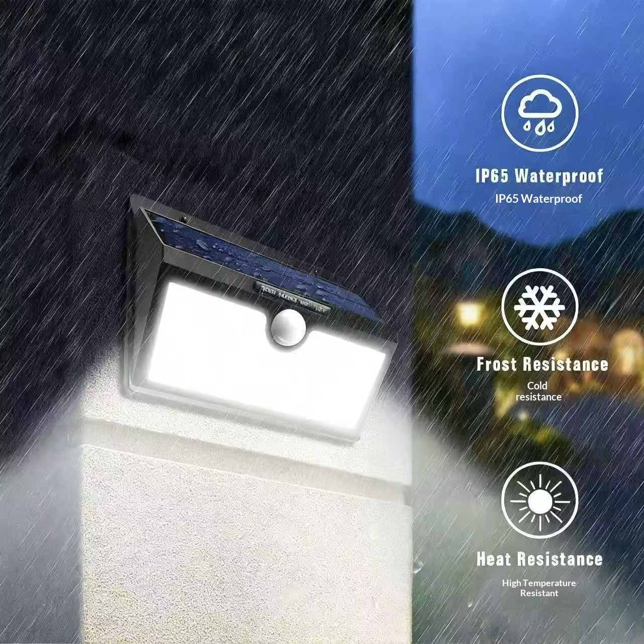 Lampe solaire extérieure étanche à détecteur de mouvement 78-LED