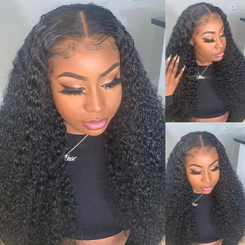 Ancienne Lady Dentelle Lady Middle Part Long Wavy Coiffure Fluffy Naturel Pleine Tête