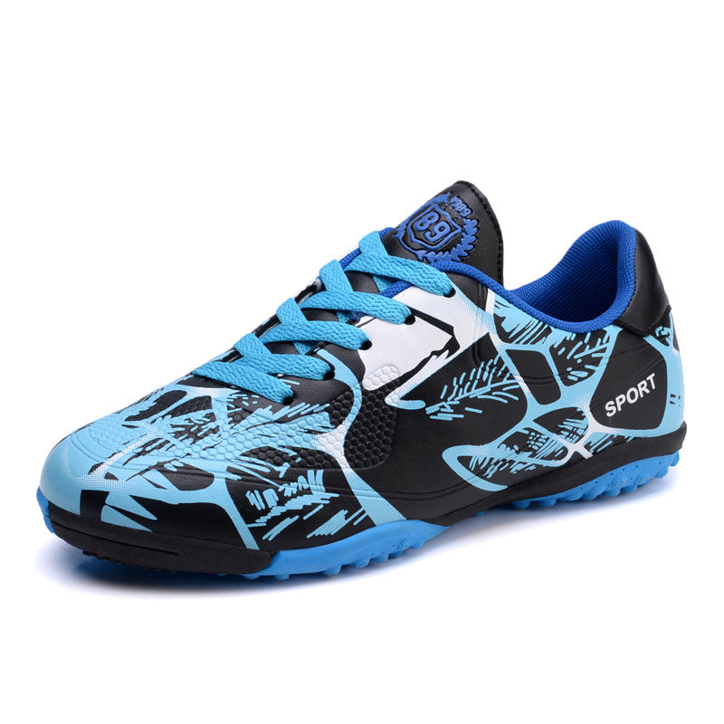 Chaussures de soccer Bas-top en cuir surface en caoutchouc ongles long ongles cassés ongles fond plat garçons