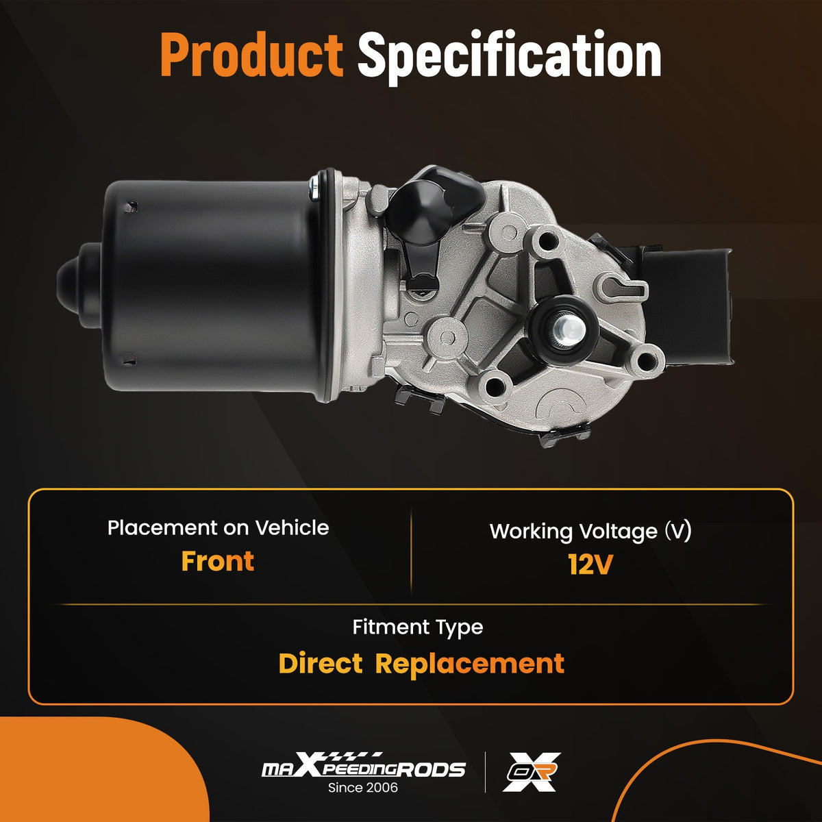 Moteur à pare-brise avant pour DACIA SANDERO 2013-22 288006475R 12V