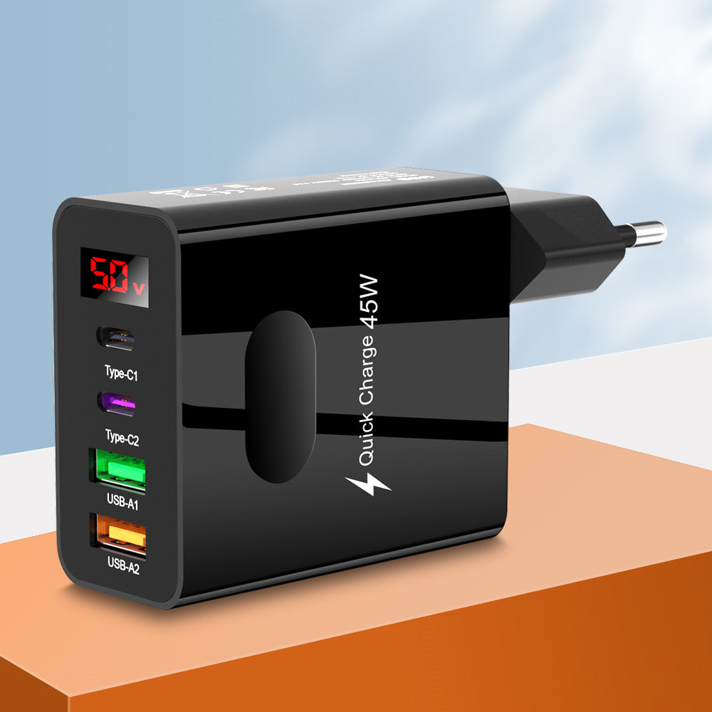 Chargeur de téléphone d'affichage numérique 2USB 2Type-c