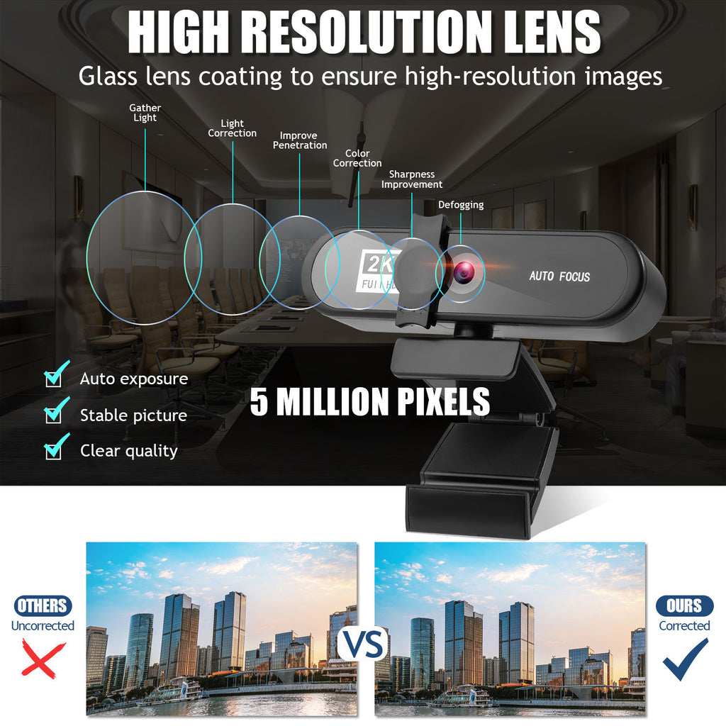 Beauty 4K Auto Focus Ordinateur Caméra Réseau USB Live Webcam