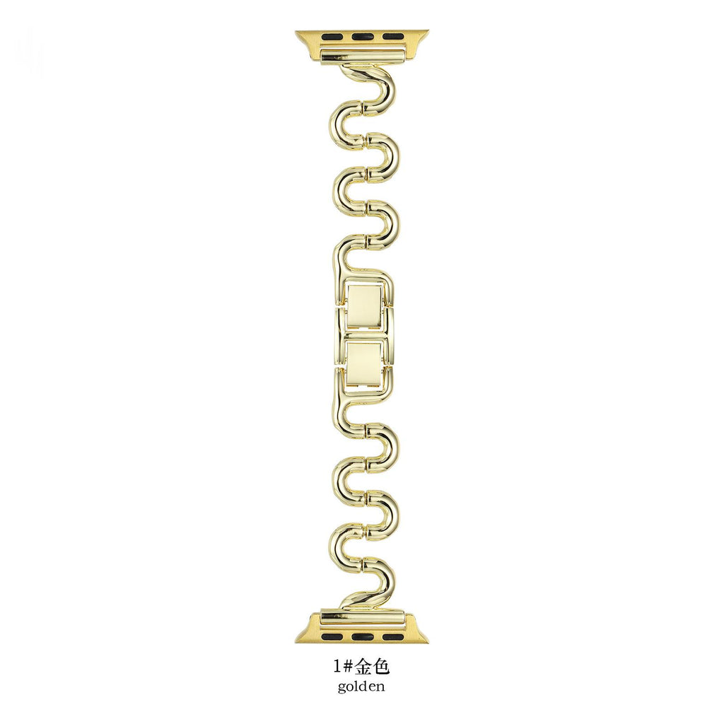 Bande de montres intelligentes Bent Metal Bracelet en forme de S