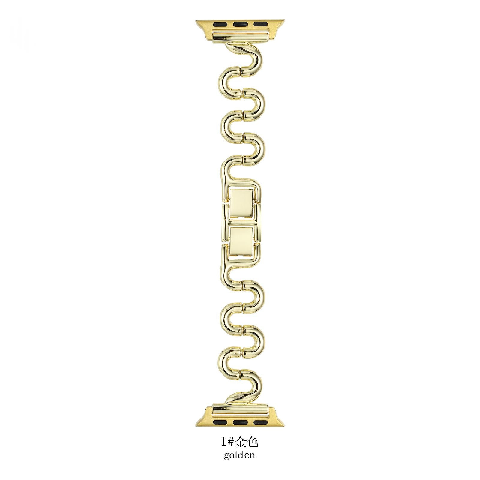 Bande de montres intelligentes Bent Metal Bracelet en forme de S