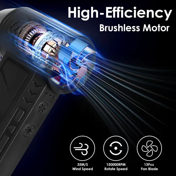 Duster d'air comprimé avec lumière LED jusqu'à 150000RPM vitesse pour PC nettoyage de clavier haute S