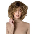 Femmes Short Curly Wig Middle Part style pear-cut Couleur dorée