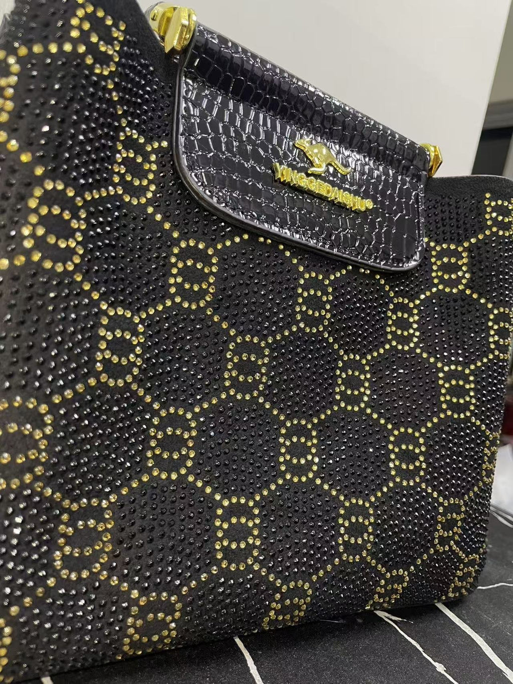 Sac à main minimaliste pour femmes avec Strass appliqué à la chaleur