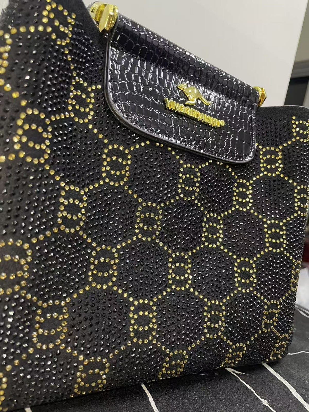 Sac à main minimaliste pour femmes avec Strass appliqué à la chaleur