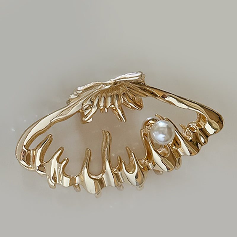 Clip de cheveux métallisé de luxe Hollow Shell