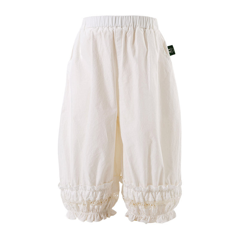 Pantalons casual pour enfants Bloomers à volant en dentelle à double couche