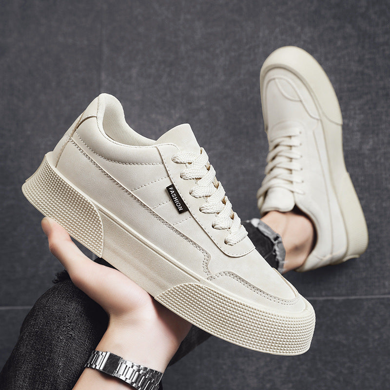 Casual Board Flat Shoes Hommes Respirant Sneakers en dentelle épaisse pour la marche