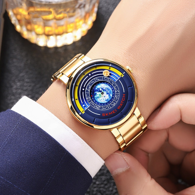 Trendy Quartz Watch Cool Blue Starry Dial