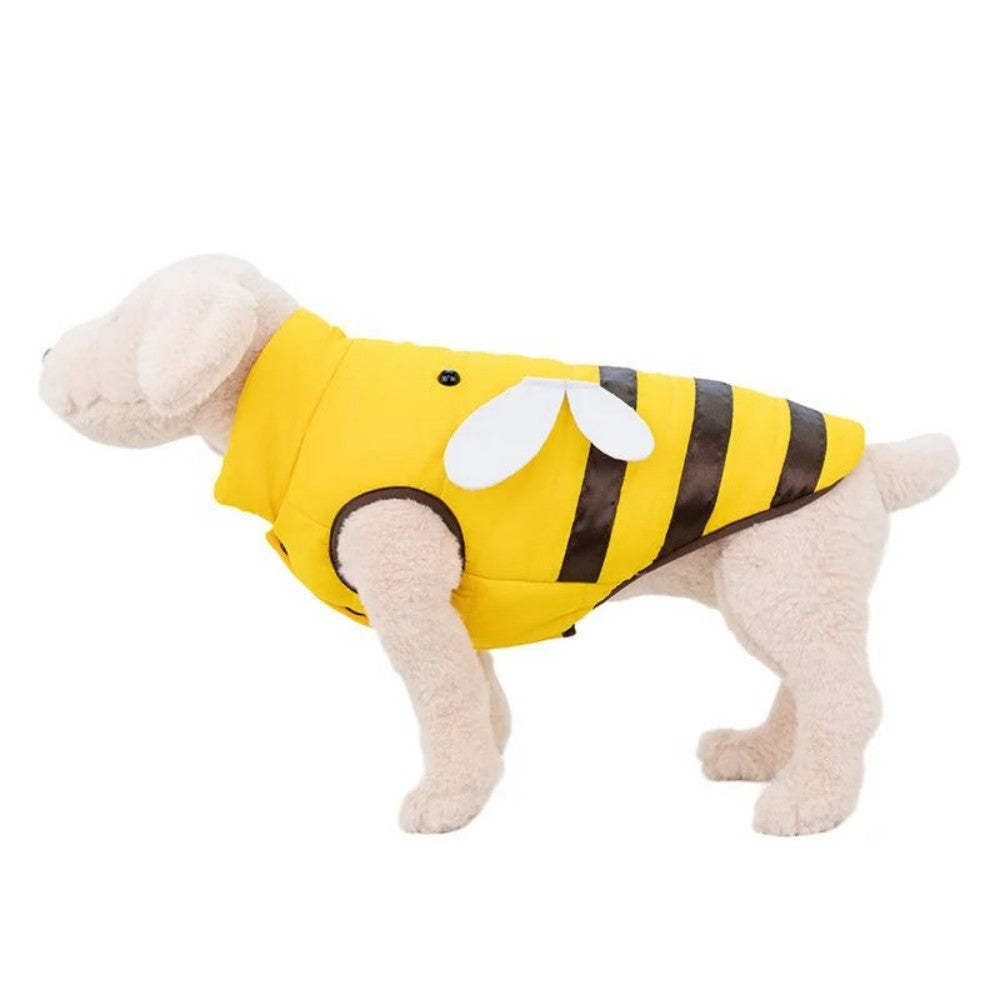 Manteau de chien chaud Mignons d'abeilles animaux hors costume chiens d'hiver vêtements pour le temps froid petit M