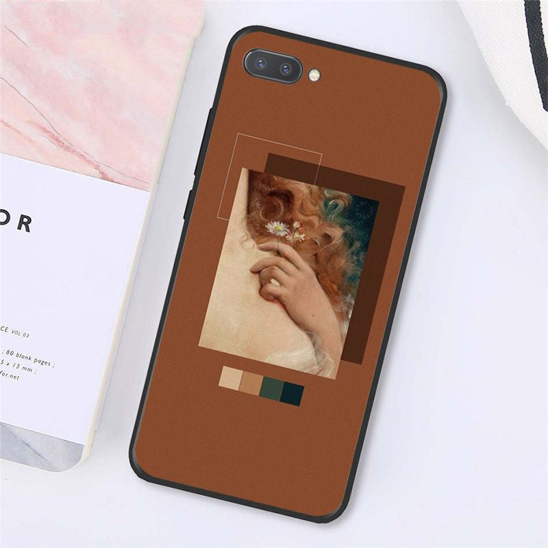 Rétro huile peinture virgin téléphone portable cas