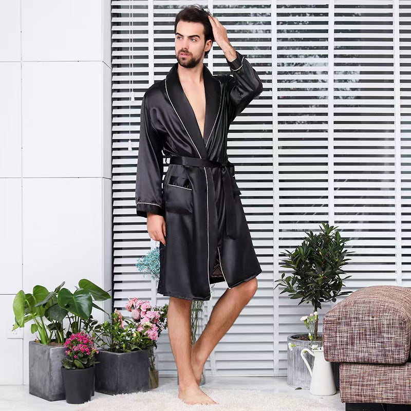 Hommes Short en soie d'été et chemise de nuit