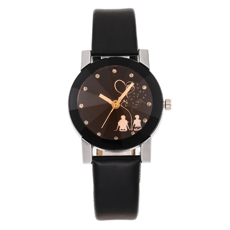 Couple Quartz Trendy Ceinture élégante et brillante montre féminine élégante
