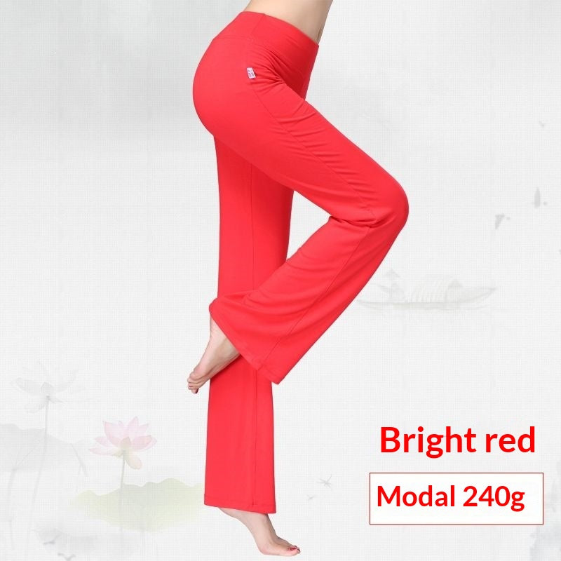 Pantalons de yoga modaux en couleur solide pour femmes