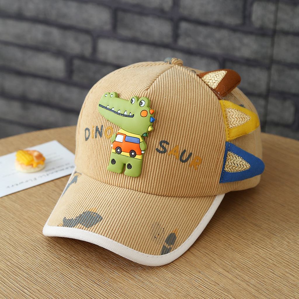 Filles et garçons d'automne Dinosaur Crocodile Denim Cartoon de baseball à trois dimensions réglable