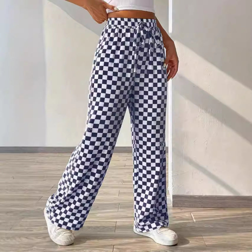Pantalons à plis imprimés pour femmes