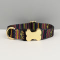 Style ethnique Webbing Bone Buckle imprimé collier pour animaux de compagnie