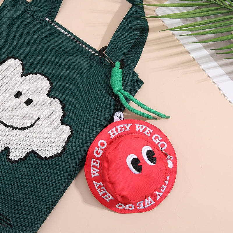 Sac Earphone visage souriant pour hommes Petit sac Porte-clés