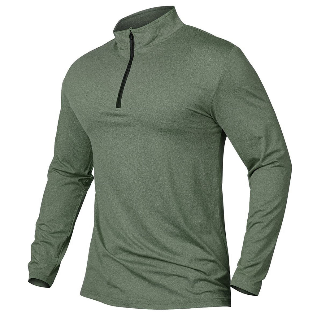 Pullover pour hommes d'Amazon Long Sleeve Sports Leisure Half Zipper Golf Long Sleeve Solid Color