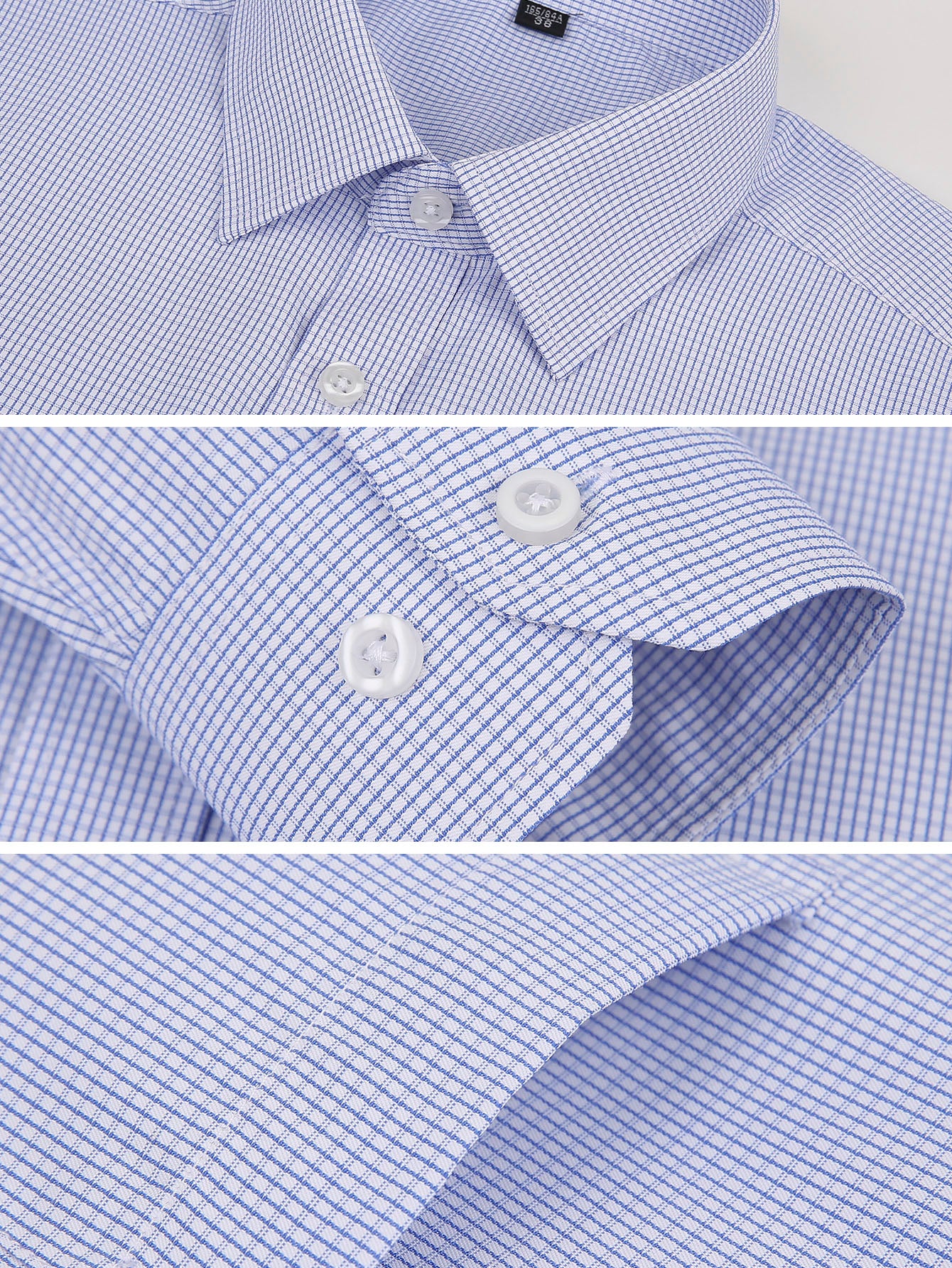 Chemise classique à manches longues pour homme avec poche unique