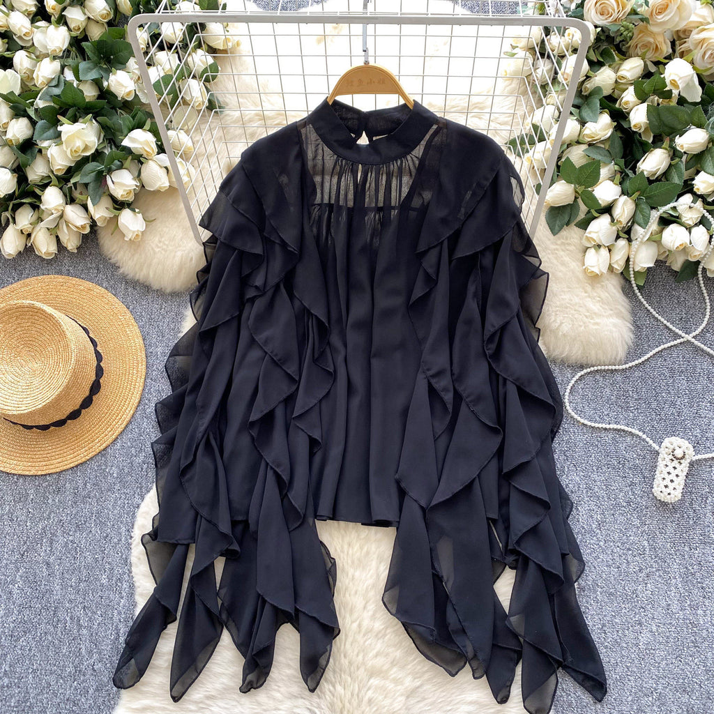 Haut de chemise en mousseline volante