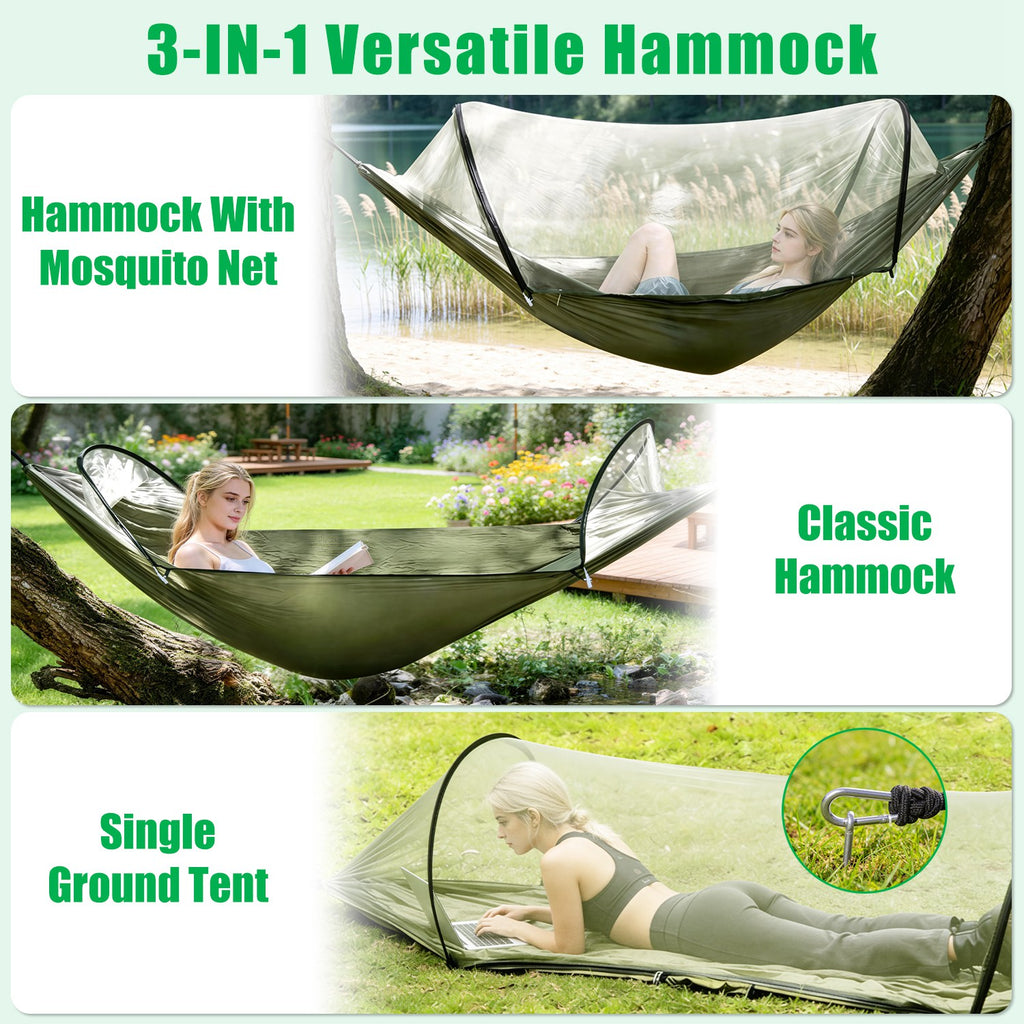 1Pc Hamac de camping avec hamac portable filet Mosquito Tente avec construit dans Mosquito Net Dua