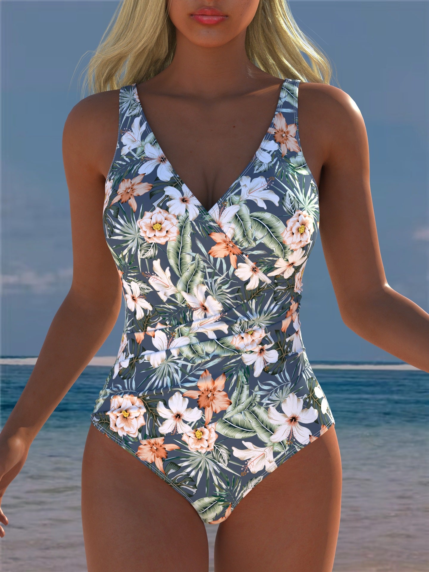 Femmes Une pièce Deep-V Sexy Strap maillot de bain