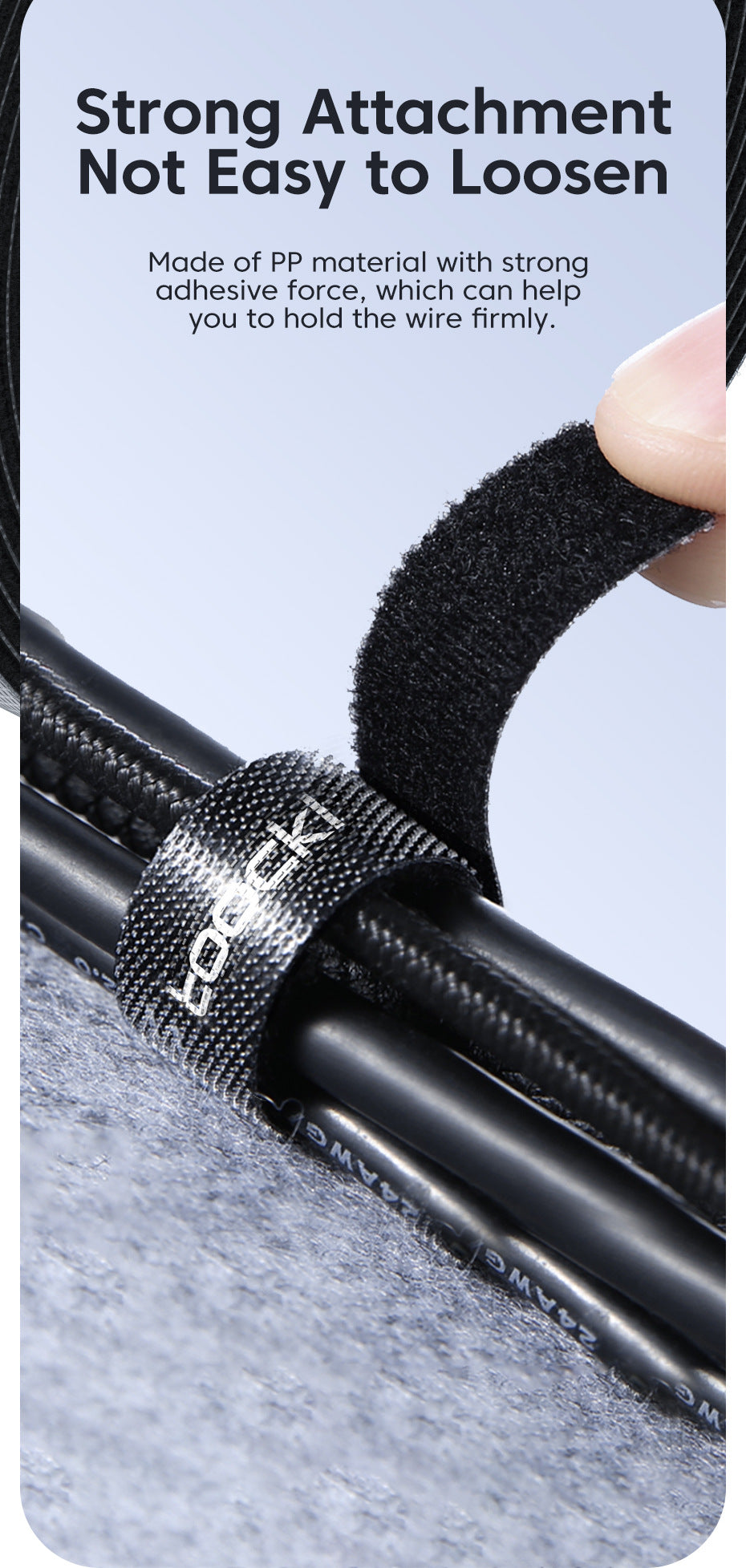 Stockage de câble de données avec cordon de ceinture de ligne de couleur
