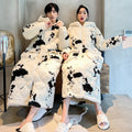 Pyjama de vache matelassé d'hiver pour hommes Épaisseur Corail Fleece Peignoir Vêtements de maison Chemise