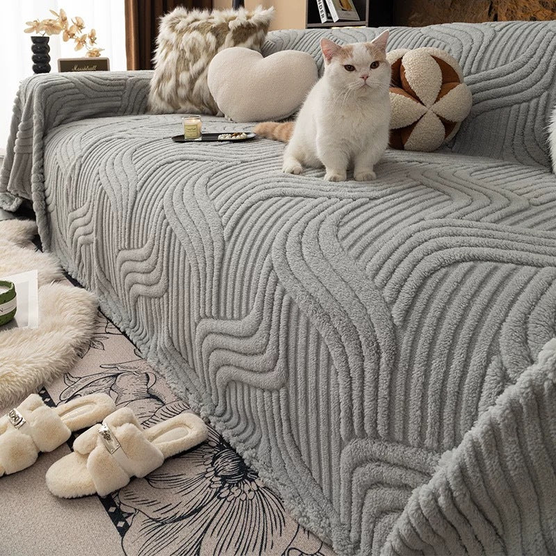 Couverture de canapé en peluche haut de gamme de luxe Couverture épaissée en peluche pour les coussins de canapé