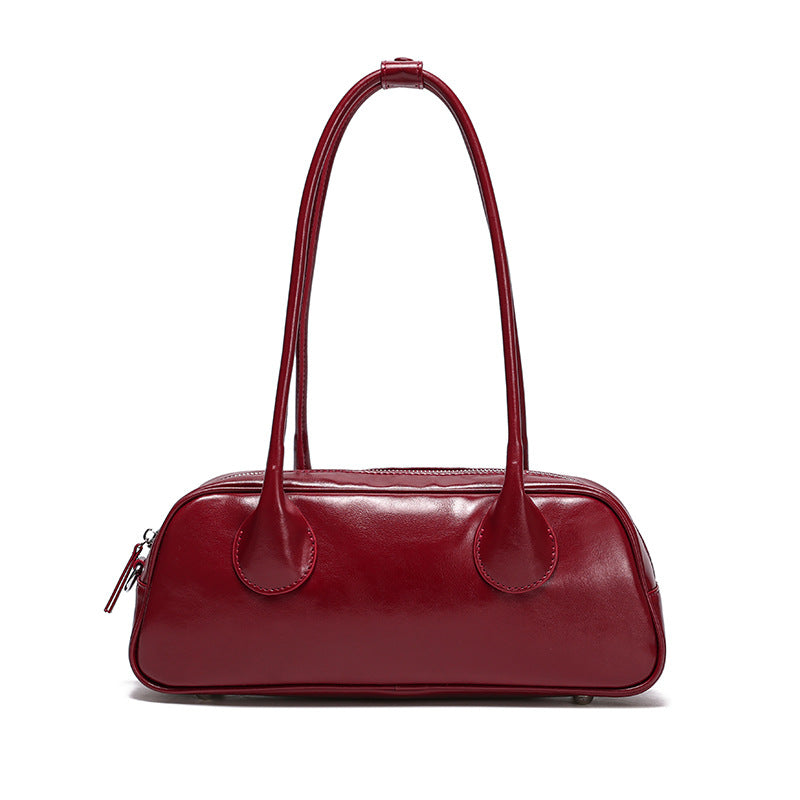 Sac sous-armure en cuir véritable minimaliste pour femmes