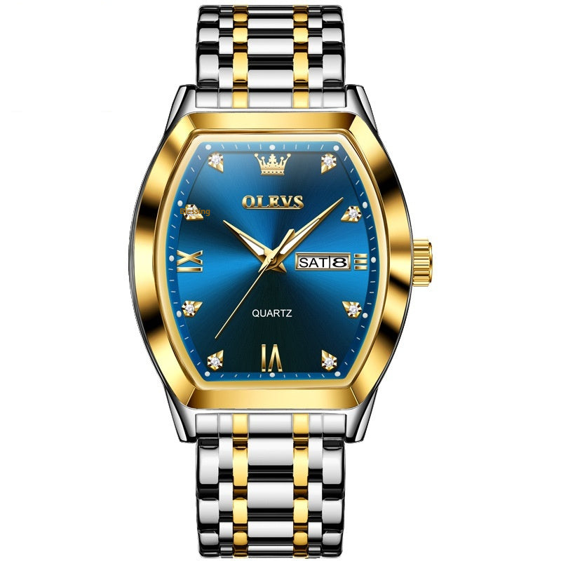 Quartz Barrel Business authentique montre homme