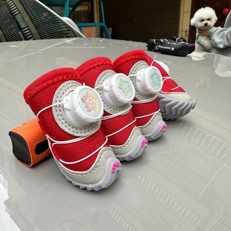 Chaussures de chien pour l'automne et l'hiver rembourré avec du coton Et avec des boutons