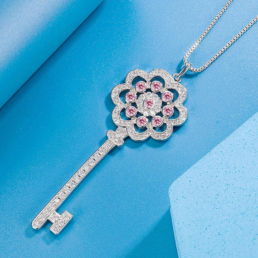 Chaîne Coréen Style Tempéramental Minorité Couple Classique Couleur Gems Pendentif Fleur