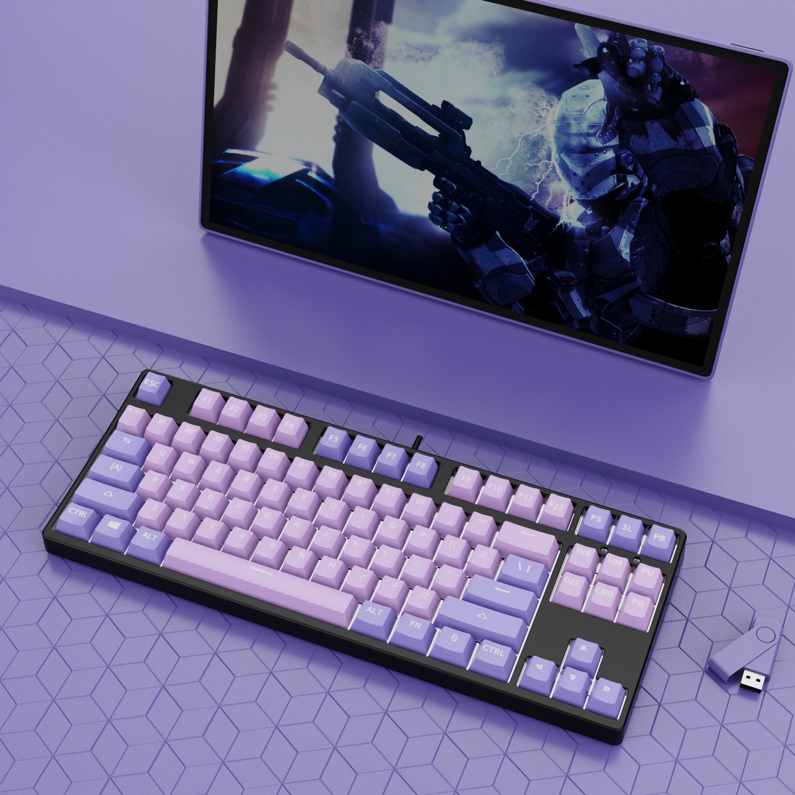 87 Clé filaire prise de jeu deux couleurs clavier mécanique
