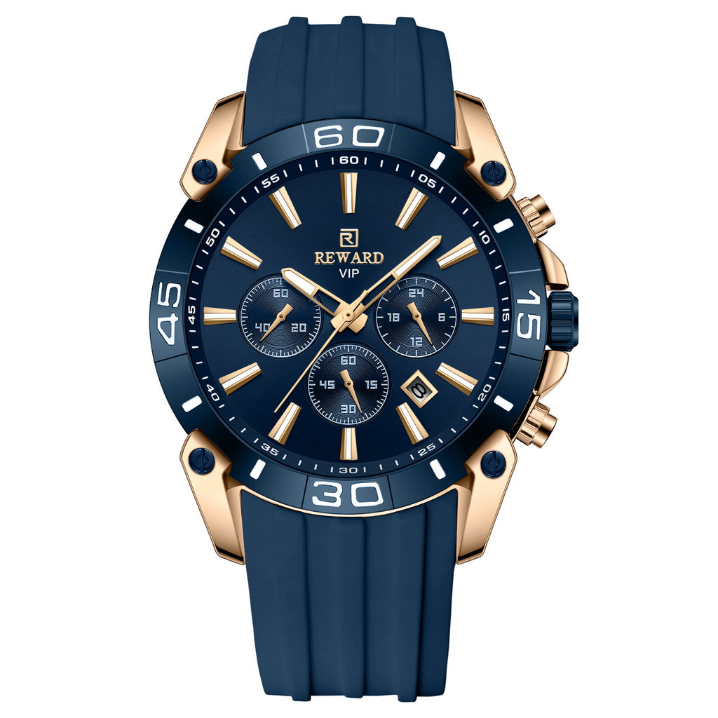 Hommes Quartz multifonction trois yeux et six aiguilles chronographe