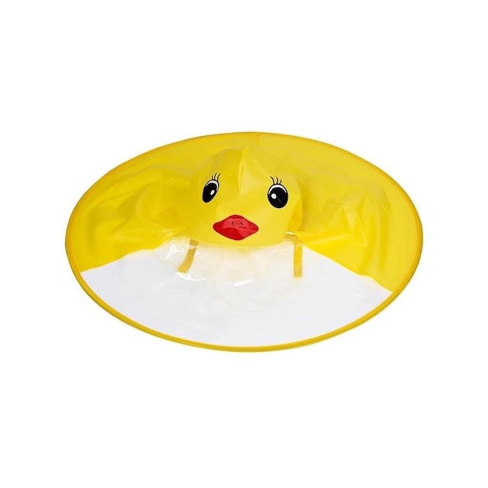 Petit canard jaune Saucer volant Enfants imperméable Caricature Poncho