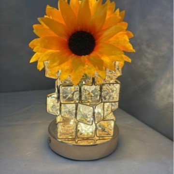 Fleur de soleil LED nuit lumière Rose cristal