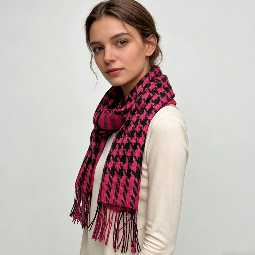 2pcs en peluche texturée Jacquard Trapps Warmth Scarf